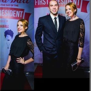 Lace prom dress , US6